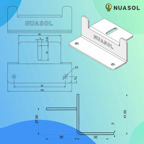 NuaSol - NuaFix 8x Z-Winkel für Photovoltaik Solarmodule Montage - Aluminium