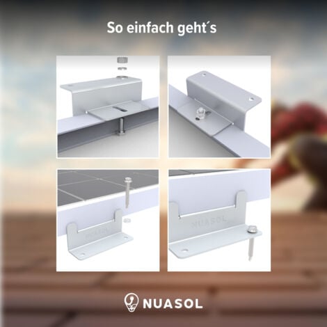 NuaSol - NuaFix 8x Z-Winkel für Photovoltaik Solarmodule Montage - Aluminium