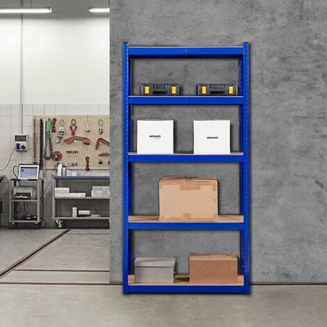 AREBOS 2x Schwerlastregal 180x90x30cm 875 kg Kellerregal Steckregal Blau
