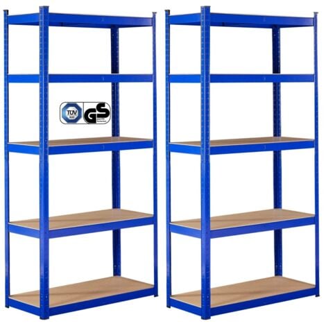 AREBOS 2x Schwerlastregal 180x90x40cm 875 kg Kellerregal Steckregal  Blau