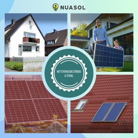 NuaSol -NuaFix Verstellbare Halterung Solar- & PV-Montagesysteme Photovoltaik Solarmodule Solarpanel Balkonkraftwerk Neigungswinkel 15° - 30° Schwarz