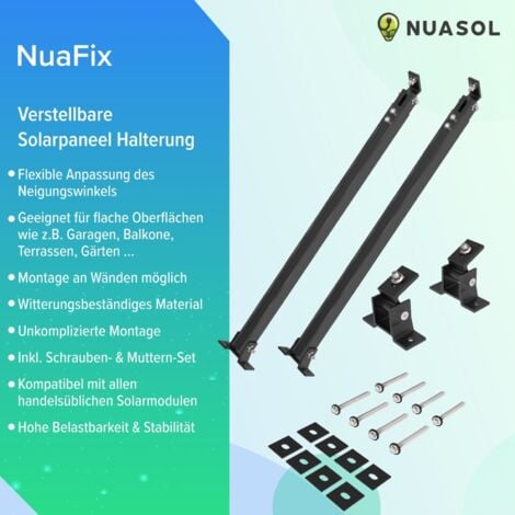 NuaSol -NuaFix Verstellbare Halterung 30-60° Photovoltaik Solarmodule Balkonkraftwerk Schwarz