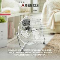 Arebos Bodenventilator Windmaschine Lüfter Standventilator Ventilator 30-50 cm 