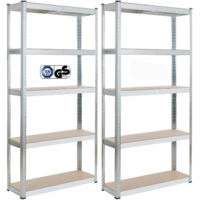 AREBOS 2er set Schwerlastregal 875 kg Kellerregal Lagerregal Steckregal 180 x 90 x 40 cm Regal