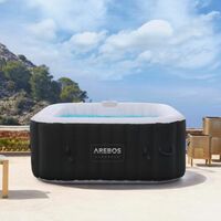 AREBOS Aufblasbarer Spa für drinnen und draußen 4 Personen 154x154cm 100 Massagedüsen Wellness Spa Heizung Aufblasbare Massage Quadrat 600 Liter