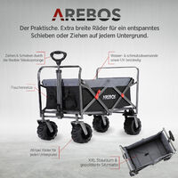 Bollerwagen Faltbar Handwagen Klappbar Transportkarre Gerätewagen Dunkelgrau 