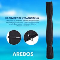 AREBOS Solardusche | 35 Liter | 216 cm | inkl. Thermometer | runder Duschkopf - Schwarz