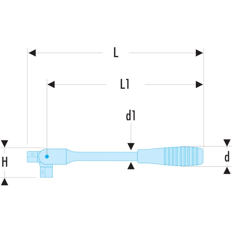 FACOM Poignée Coulissante 1/2" S.120A - Douille à Poignée En T 275 Mm Avec Frein - Clé En T Ou L - Chromée Brillante - Outil Robuste