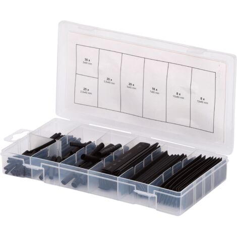 Ks Tools – Assortiment de gaines thermorétractables 127 pcs – Dimensions 2,0x40 mm à 13x80 mm – Ratio de rétraction 2:1 – Coffret plastique - 0x40-13x80 (1/6)