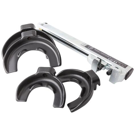 Clas – Compresseur de ressorts 1500kg – Ouverture max. 360mm – Ergots de sécurité – Revêtement protecteur pour ressorts (1/3)