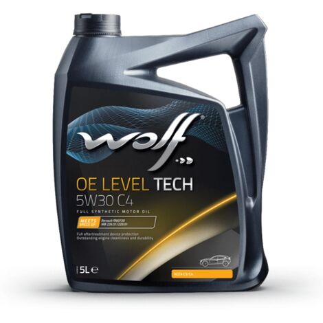 Wolf – Huile moteur entièrement synthétique 5W30 C4 – 1043905 – Formule Low SAPS pour protection filtre à particules – Bidon 5 litres
