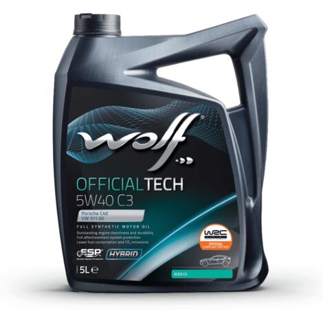 WOLF - Huile moteur OFFICIALTECH 5W40 C3 - Bidon de 5 litres - 8333477 - Ce produit de marque WOLF est neuf.