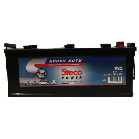 Batterie poids lourd 12V 135Ah 850A STECO 922 - Ce produit de marque STECO est neuf.