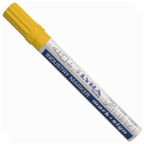 Marqueur peinture jaune 3 mm – Encre résistante à séchage rapide – Pour surfaces lisses et poreuses – Écriture durable sur bois et métal – P-Pro