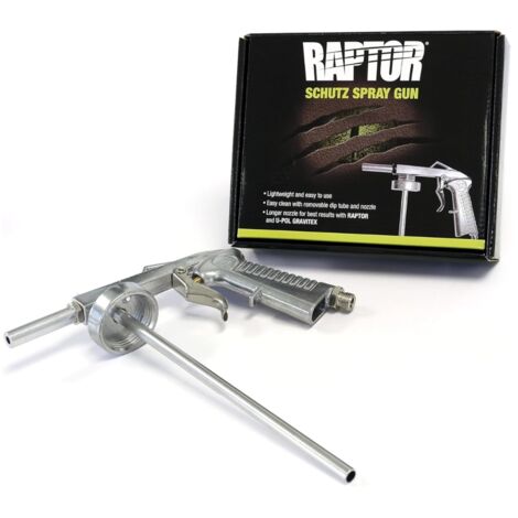 Pistolet pneumatique léger pour revêtements anti-gravillons – Buse longue non réglable – Nettoyage facile avec tube d’immersion – Raptor