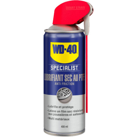 Wd-40 – Lubrifiant sec au PTFE 400ml – Film sec anti-poussière – Températures -45°C à +260°C – Compatible tous métaux et plastiques - PTFE 400 ML WD