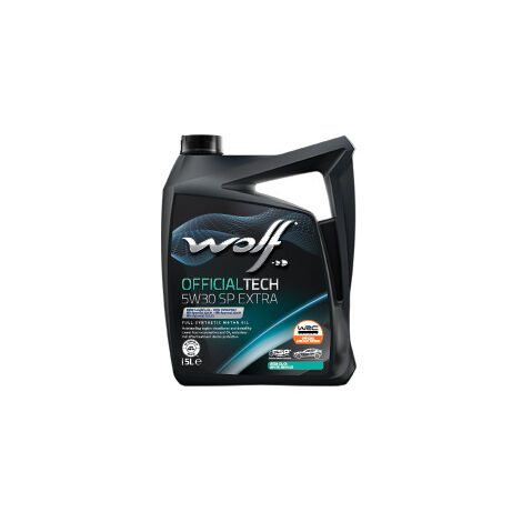 Wolf – Huile moteur OFFICIALTECH 5W30 SP EXTRA 1049360 – Bidon 5 litres – Lubrifiant synthétique pour moteurs diesel et essence – Économies de carburant