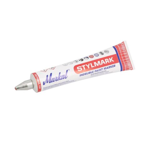 Markal – Marqueur Stylmark 50ml rouge – Peinture visqueuse pour surfaces rugueuses – Excellente adhérence sur surfaces humides – Lot de 10