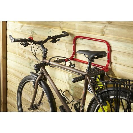 Crochet mural pour suspendre 2 vélos. Accroche vélo en acier et rabattable.