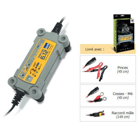 GYS – Chargeur de batteries 12V 6A – 29378 – Charge rapide 8 étapes – Compatible plomb, gel, AGM – IP65 étanche – SOS Recovery - 029378GYS