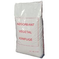 Absorbant végétal ignifugé 40 litres – Biodégradable 99 % – Absorption eau 420 % – Absorption gasoil 350 % – Conforme norme NFP 98-190 - VEGESORB70