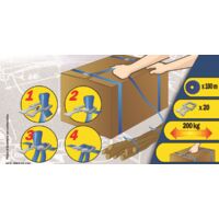 Mottez – Kit de cerclage 100m – B971B100 – Pour cartons jusqu'à 20 unités – Résistant aux chocs – Utilisation professionnelle