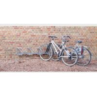 Mottez – Ratelier 4 vélos mural B141V4 – Angle 45° – Acier zingué traité anti-rouille – Entraxe 50 mm pour rangement facile