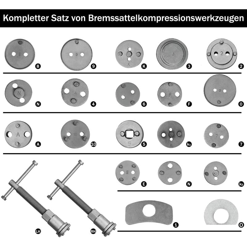 UISEBRT Werkzeugset Bremskolbenrücksteller Set Bremsen, (23-St)