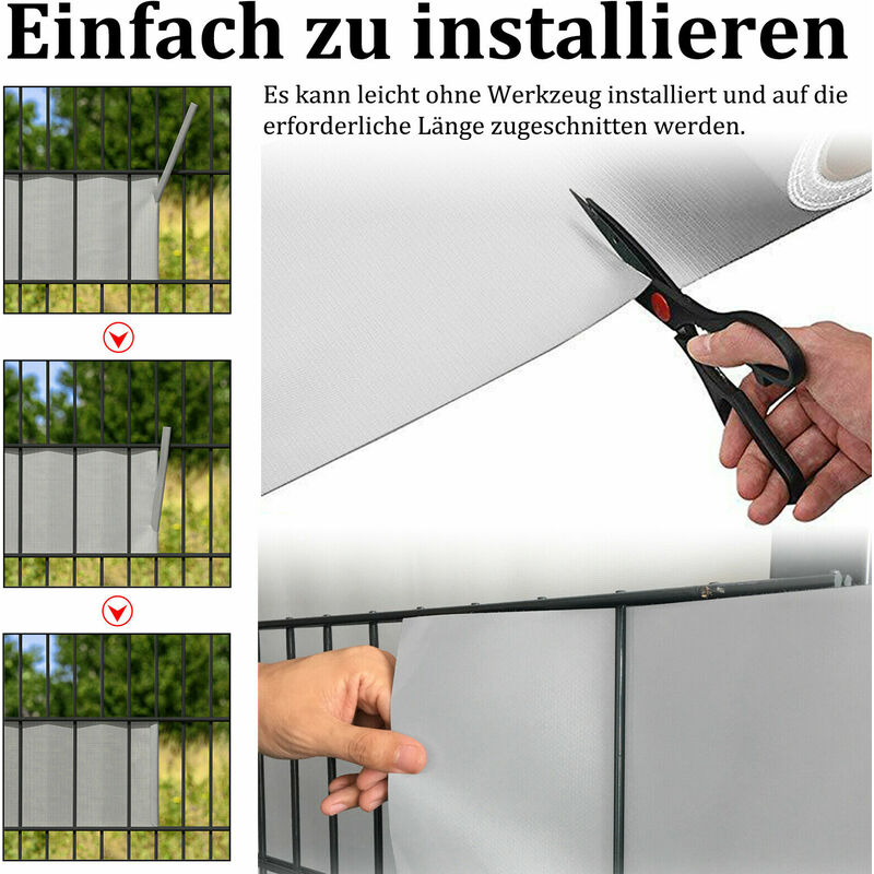 HENGMEI PVC Sichtschutzstreifen 65m X 19cm – Wind- & Blickschutz Für Doppelstabmattenzaun, Inkl. 30 Clips