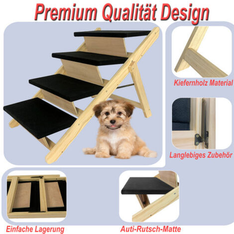 Hundetreppe 2-stufig – Rutschfeste Rampe Für Kleine Hunde, 15 Cm Höhe, Aus Kork, Für ältere Oder Verletzte Hunde