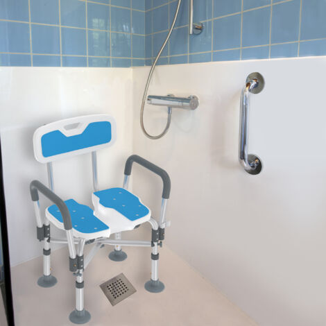 Duschstuhl Mit Armlehnen & Rücken – Höhenverstellbar (43-53 Cm), Bis 272 Kg Belastbar, Rutschsicher