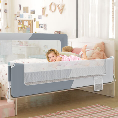 Bettschutzgitter 140 Rausfallschutz Bett 200cm 150/180 /200cm Bettgitter Rausfallschutz Baby Fall Bettschutz Für Kinder Grau Babybett Umrandungen Bettschutzgitter 90 Cm
