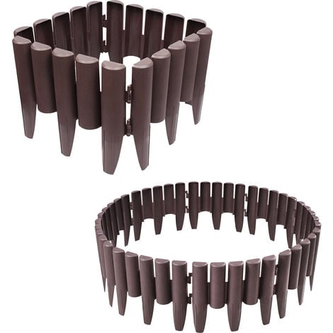 HENGMEI Rasenkante Steinoptik 5m - 20-teilige Beetumrandung Anthrazit