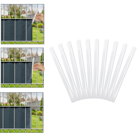 24 Stück PVC Klemmschienen Für Sichtschutzstreifen – Transparent, 190 Mm Lang, Für Gittermatten (Maschenhöhe 20 Cm)