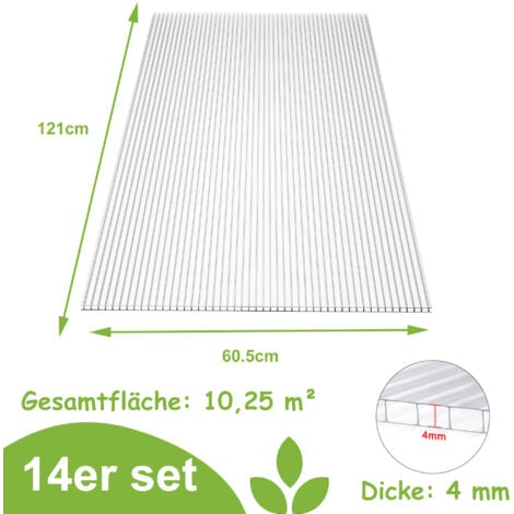 Gewächshäuser aus Polykarbonat 14x Polycarbonat Doppelstegplatten 4mm