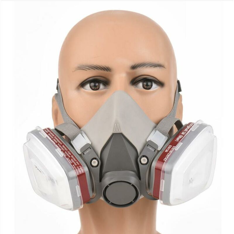 ERYUE masque, Respirateur réutilisable Demi-masque 6200 Masque à gaz  Protection respiratoire Respirateurs avec lunettes de sécurité pour la  peinture