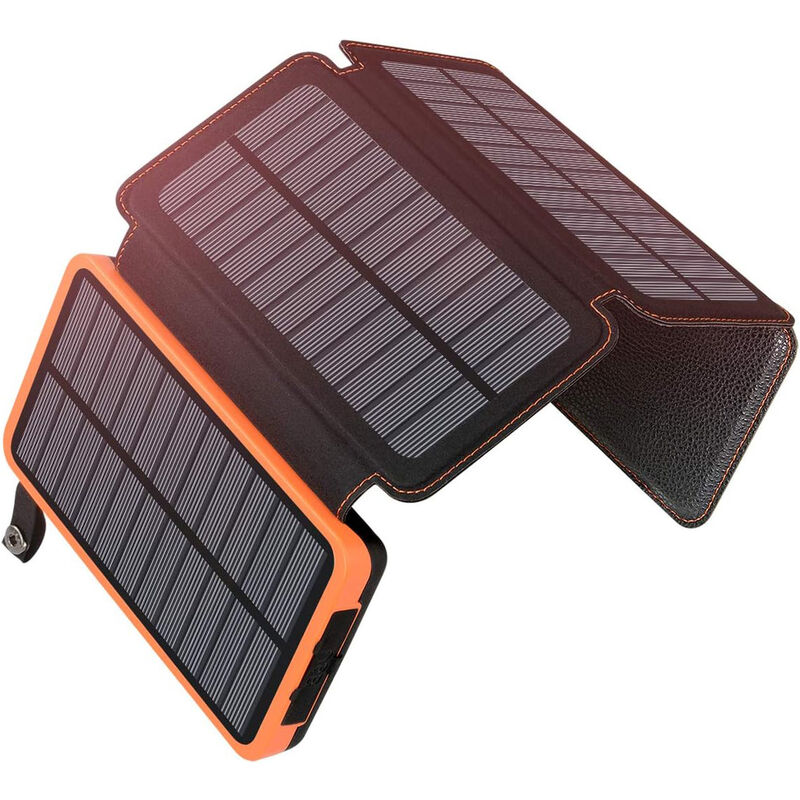 Chargeur Solaire 25000mAh A ADDTOP Portable Batterie Externe avec 4  Panneaux Imperméable Power Bank avec 2 USB Outdoor Camping pour Téléphone  Tablettes : : High-Tech