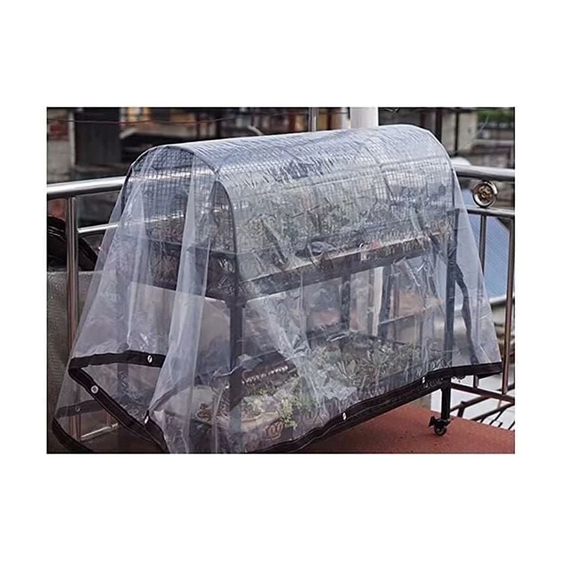 Bâche Transparente avec Oeillets Exterieur Plastique Serre terrasse bâches  de Protection étanche pour extérieur Meubles Jardin 2x1m