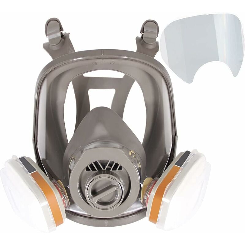 Article - Masque respiratoire complet en silicone.Pour adapter 2 filtres à  baïonnette