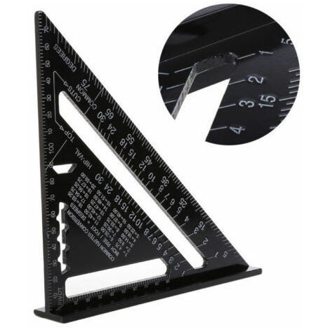 Equerre Menuisier Multifonctions 18cm et 30cm, Triangle Métal Aluminium  Règle Équerre Trusquin Guide Raporteur Angle 45