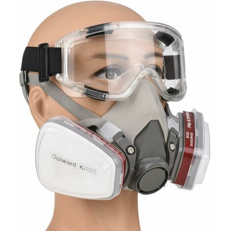 Demi-masque respiratoire réutilisable – Masque respiratoire à gaz 6200 17  en 1 pour peinture, soudure, travail du bois, protection contre la