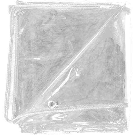 bâche transparente avec oeillets imperméable PVC transparent 450 g/m pour  pavillon