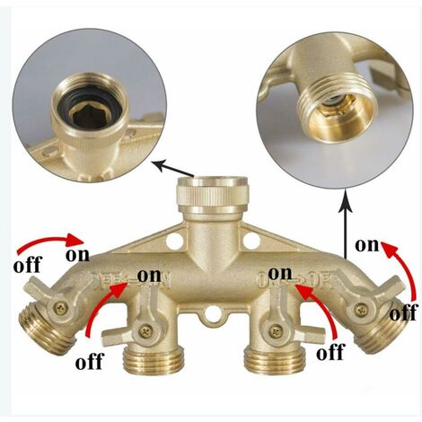 Répartiteur De Tuyau En Laiton à 4 Voies, Connecteurs D'adaptateur
