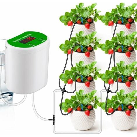 Système d'arrosage automatique pour plantes en pot, kit d'irrigation goutte  à goutte avec minuterie numérique programmable de 30 jours (8 plantes)