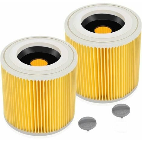 2 filtres à cartouche pour Kärcher WD3 Premium, WD2, WD3, WD3P, MV2, MV3 -  Filtre WD3 - Filtre de rechange pour aspirateur Kärcher 6.414-552.0/64145520