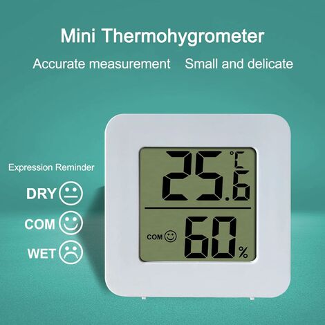 Mini thermomètre LCD , Thermomètre numérique intérieur Hygromètre  d'intérieur, compteur de température et d'humidité, hygromètre numérique  pour