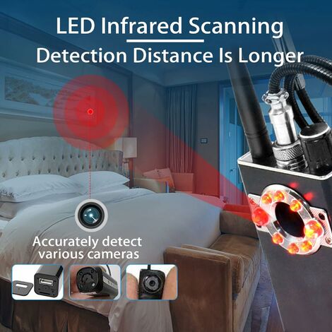 1 Ensemble Anti-Spy Gadgets Bug Detector, K18 Détecteur de Mini Camera  Espion sans Fil, Hôtel