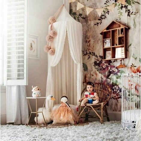 Ciel de lit enfant, décoration de chambre d'enfant en forme de dôme, en  coton, moustiquaire