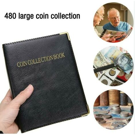 Album en cuir PU pour collection de pièces de monnaie, porte-monnaie, livre  de collection, rangement