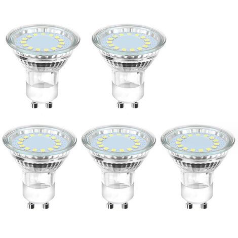Ampoules LED GU10, 5W équivalent 60W, 600lm, Blanc Froid 6000K, 120° Larges  Faisceaux, Ampoules LED